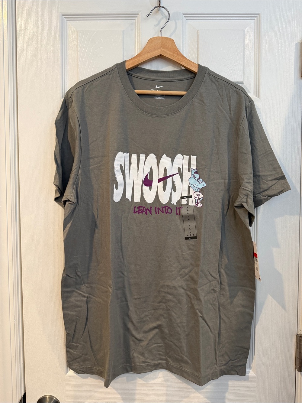 NWT Nike Men’s Gray 'Swoosh' Graphic Tee